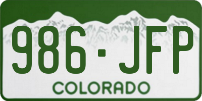 CO license plate 986JFP