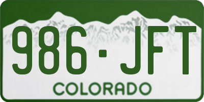 CO license plate 986JFT