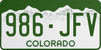 CO license plate 986JFV