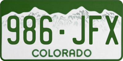 CO license plate 986JFX
