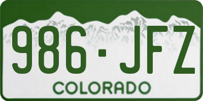 CO license plate 986JFZ