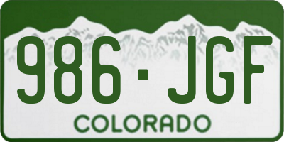 CO license plate 986JGF