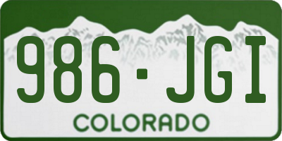 CO license plate 986JGI
