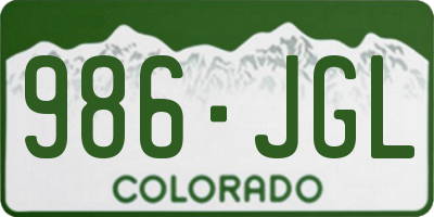 CO license plate 986JGL