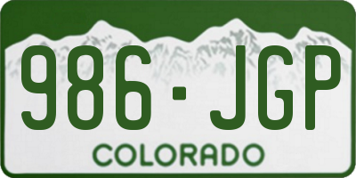 CO license plate 986JGP