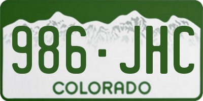 CO license plate 986JHC