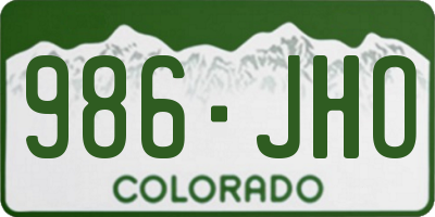 CO license plate 986JHO