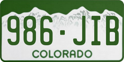 CO license plate 986JIB