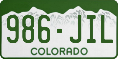 CO license plate 986JIL