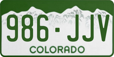 CO license plate 986JJV