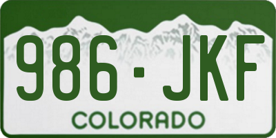 CO license plate 986JKF