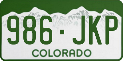 CO license plate 986JKP