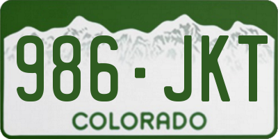 CO license plate 986JKT