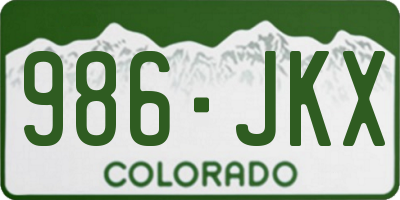 CO license plate 986JKX
