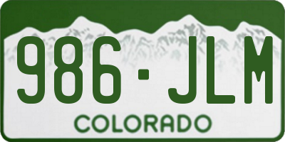 CO license plate 986JLM