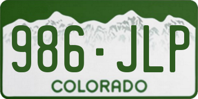 CO license plate 986JLP