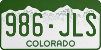 CO license plate 986JLS