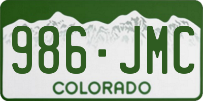 CO license plate 986JMC