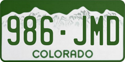 CO license plate 986JMD
