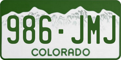 CO license plate 986JMJ