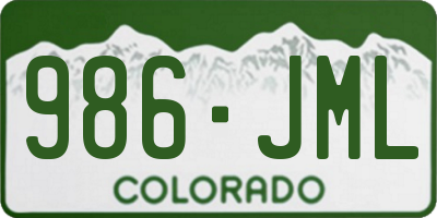 CO license plate 986JML