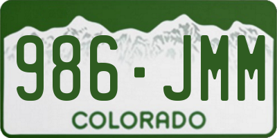 CO license plate 986JMM