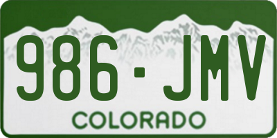 CO license plate 986JMV