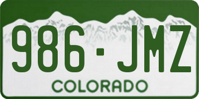CO license plate 986JMZ