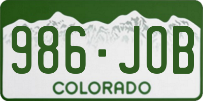 CO license plate 986JOB