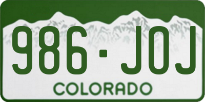 CO license plate 986JOJ
