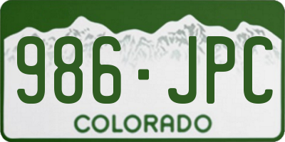 CO license plate 986JPC
