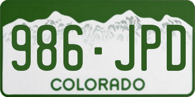CO license plate 986JPD