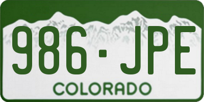 CO license plate 986JPE