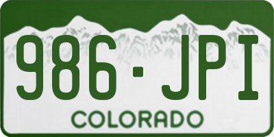 CO license plate 986JPI