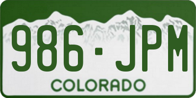 CO license plate 986JPM