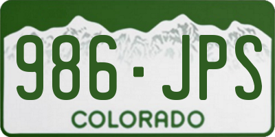 CO license plate 986JPS