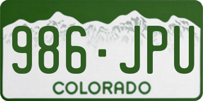 CO license plate 986JPU