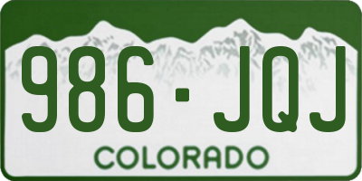 CO license plate 986JQJ