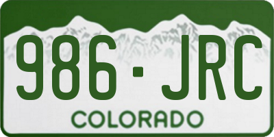 CO license plate 986JRC
