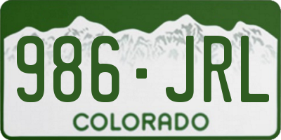 CO license plate 986JRL