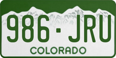 CO license plate 986JRU