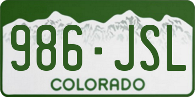 CO license plate 986JSL