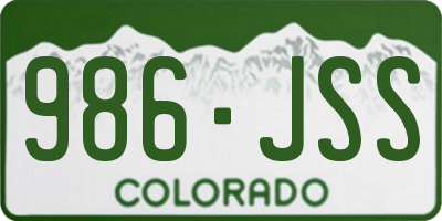 CO license plate 986JSS