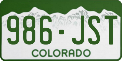 CO license plate 986JST