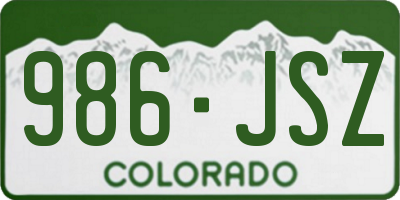 CO license plate 986JSZ