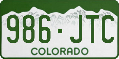 CO license plate 986JTC