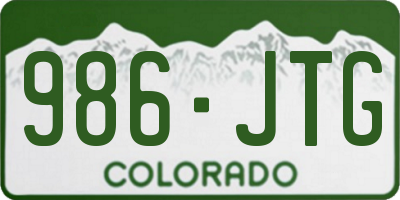 CO license plate 986JTG