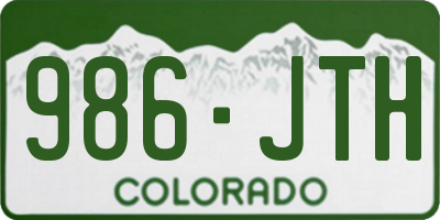 CO license plate 986JTH