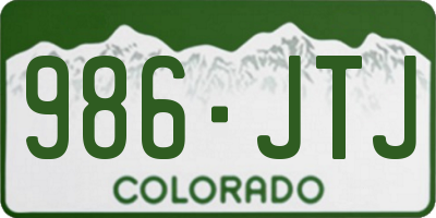 CO license plate 986JTJ