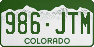 CO license plate 986JTM